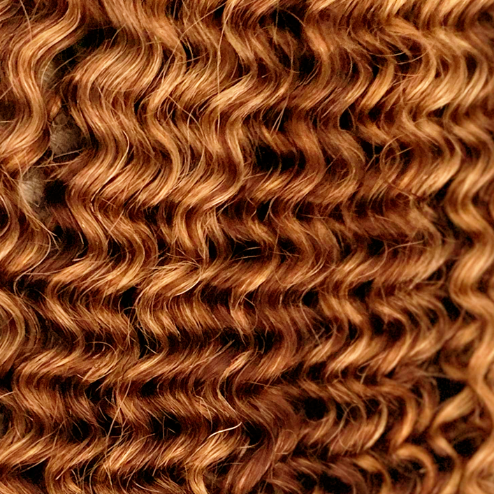 Extensiones de Cortina - Cabello Rizado - 50cm - Castaño Chocolate / Rubio Claro Beige (4/22)