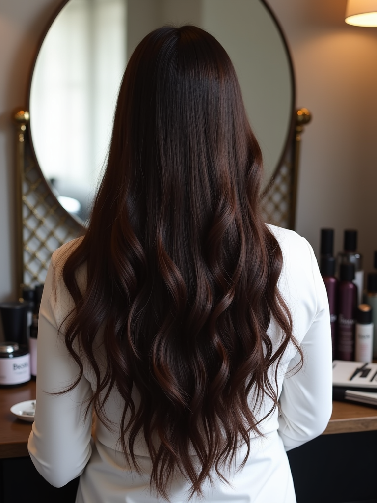Extensiones Adhesivas - 50cm - Castaño Oscuro (2)