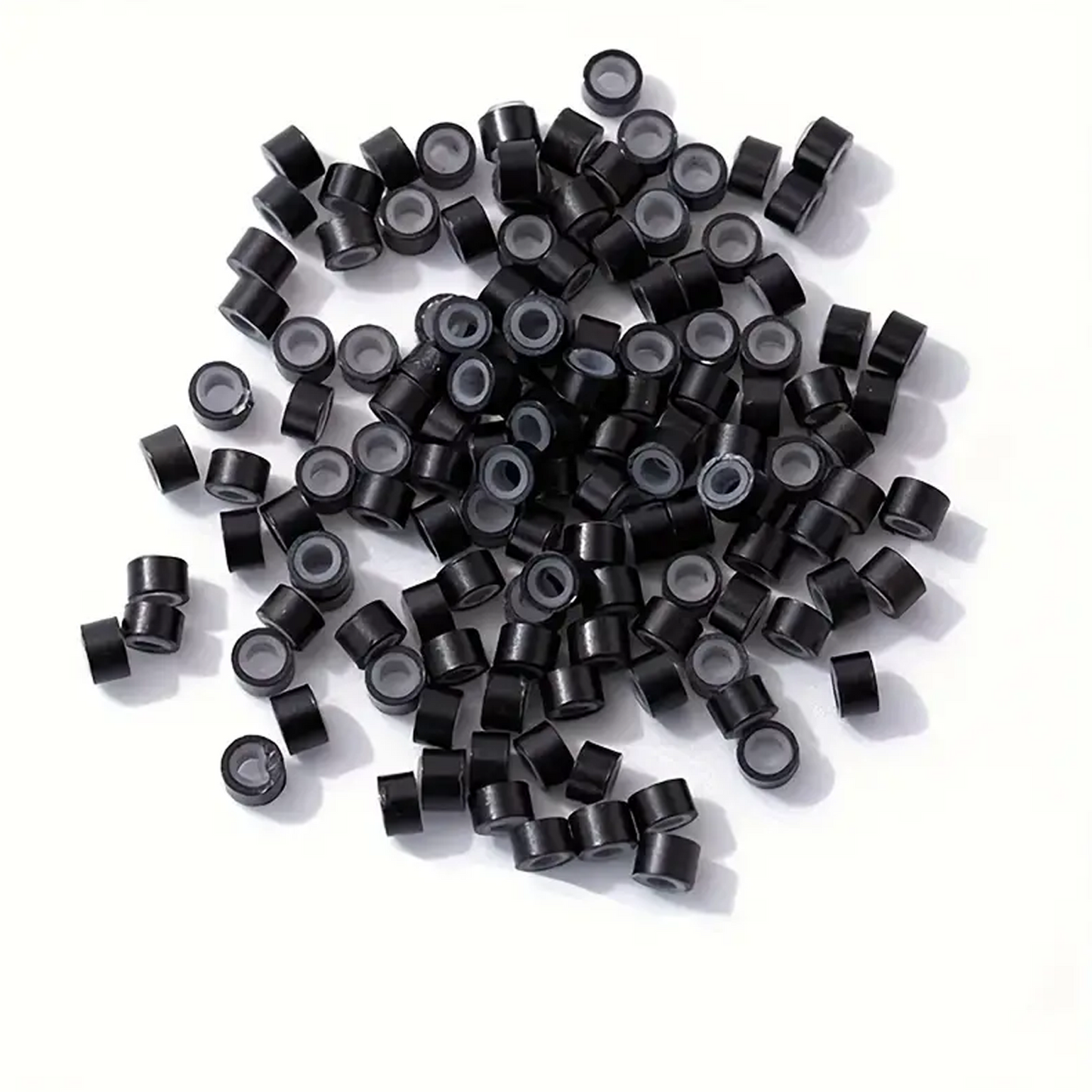 Micro anillas con Silicona para extensiones de cortina color Negro