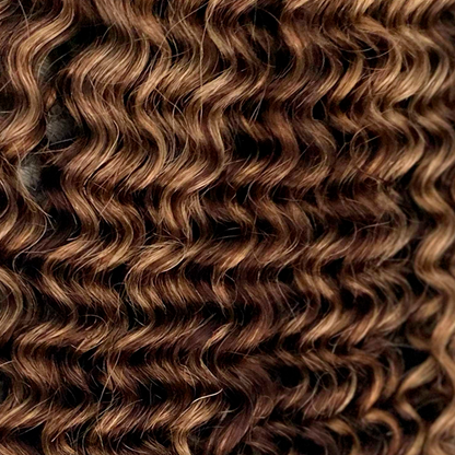 Extensiones de Cortina - Cabello Rizado - 50cm - Castaño Chocolate (4)