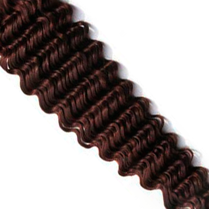 Extensiones de Cortina - Cabello Rizado - 50cm - Castaño Chocolate (4)